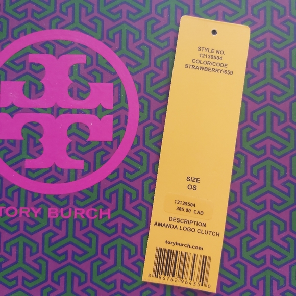 Brand new Tory burch Amanda logo clutch strawberry colour - Picture 3 of 3